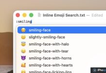 macOS 27 cache une recherche d’emojis façon Slack, activable au Terminal Fenêtre macOS avec recherche d’emojis en saisie