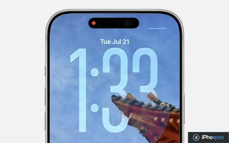 iPhone affichant un fond d’écran 3D animé