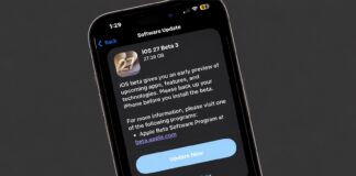 iPhone affichant la mise à jour iOS 27 beta 3