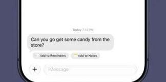 Suggestions contextuelles dans Messages pour ajouter un rappel