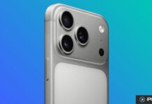 Dos arrière d’un iPhone argenté avec triple appareil photo