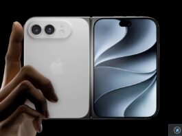 iOS 27 bêta 4 évoque un iPhone à plusieurs batteries Prototype d’iPhone pliant ouvert avec double écran