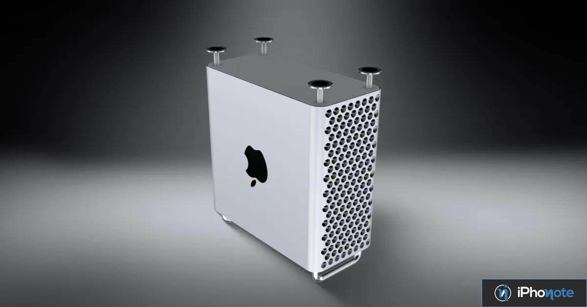 Rendu d’un Mac Pro Apple avec boîtier perforé