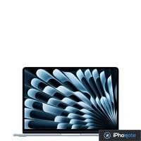 MacBook affiché avec fond d’écran bleu abstrait