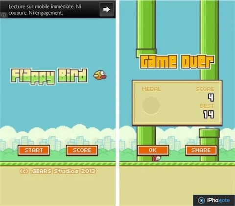 Capture d’écran d’un jeu mobile sur iPhone