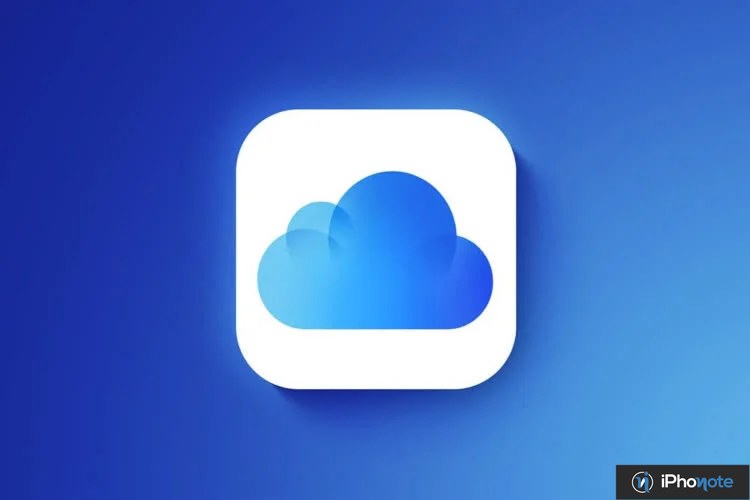 Icône iCloud sur fond bleu