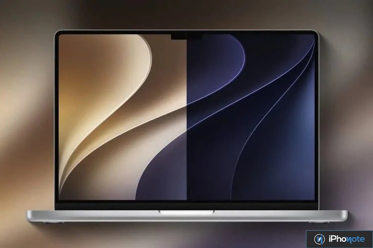 Ordinateur portable Apple affichant un fond d’écran macOS