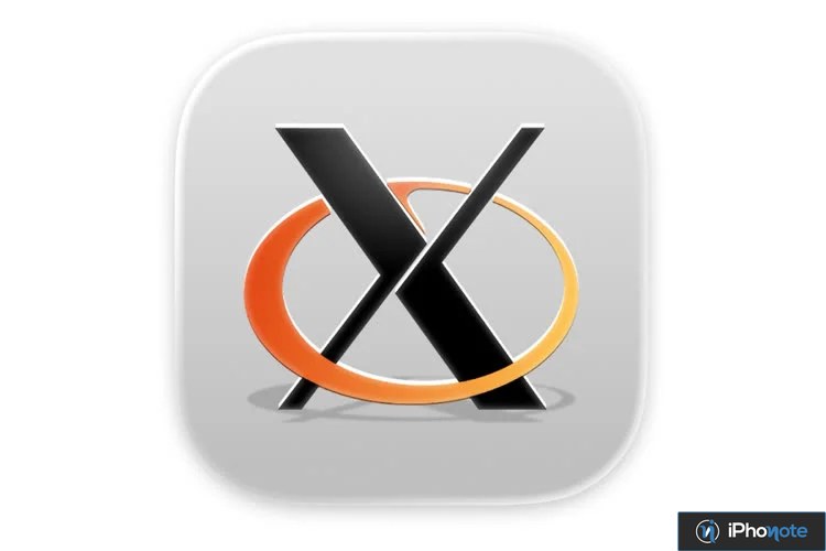 Icône de XQuartz avec le logo X sur fond gris