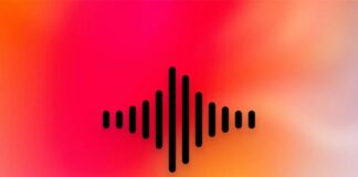Icône de transcription audio Apple sur fond dégradé
