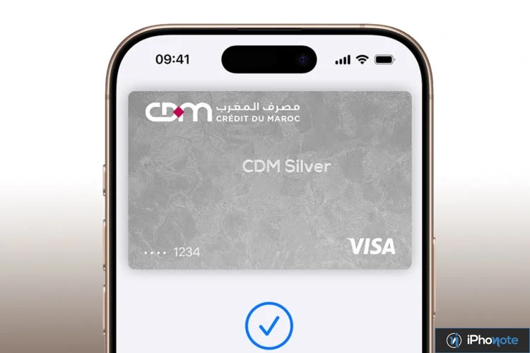 Carte Crédit du Maroc Visa ajoutée à Apple Pay sur iPhone