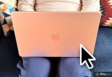 MacBook Neo : un script tente d’éliminer les saccades du curseur MacBook rose avec curseur de souris visible