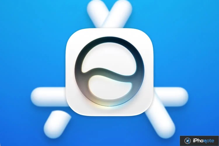 Siri AI sur fond bleu avec icône d’assistant Apple
