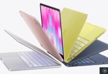 Plusieurs ordinateurs portables Apple MacBook colorés