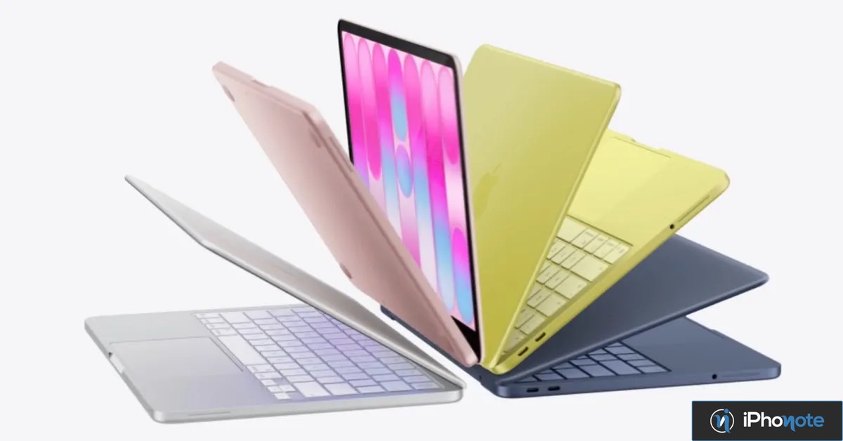Plusieurs ordinateurs portables Apple MacBook colorés