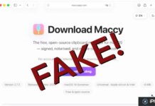 PamStealer sur Mac : ce faux Maccy valide votre mot de passe avant de le voler Fausse page de téléchargement de Maccy sur Mac