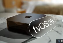 tvOS 26.6 arrive sur Apple TV 4K : installation manuelle ou automatique Boîtier Apple TV avec mention tvOS 26