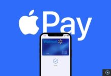 Illustration d’Apple Pay sur iPhone avec carte Walmart