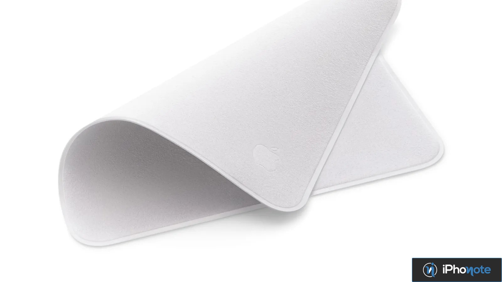 Chiffon de polissage Apple blanc présenté déplié