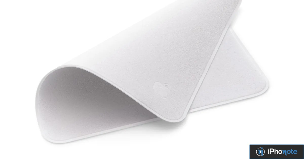 Chiffon de polissage Apple blanc présenté déplié