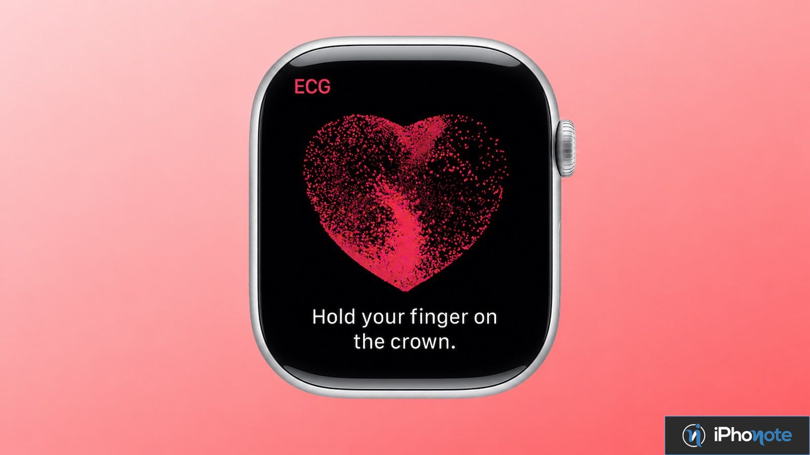 Apple Watch affichant l’application ECG et un cœur stylisé