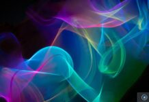 Siri : Apple étudie des options iCloud+ pour l’IA Illustration abstraite représentant l’intelligence artificielle avec des rubans lumineux multicolores.
