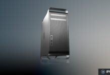 Mac Pro : vingt ans d’une tour pensée pour évoluer Mac Pro en aluminium présenté de face sur fond sombre