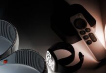 Apple TV : tvOS 27 bêta 6 est proposée aux développeurs Apple TV et télécommande entourés d’accessoires Apple sur fond sombre