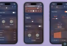 Trois écrans iPhone montrent les outils d’apprentissage musical de Pocket Jam