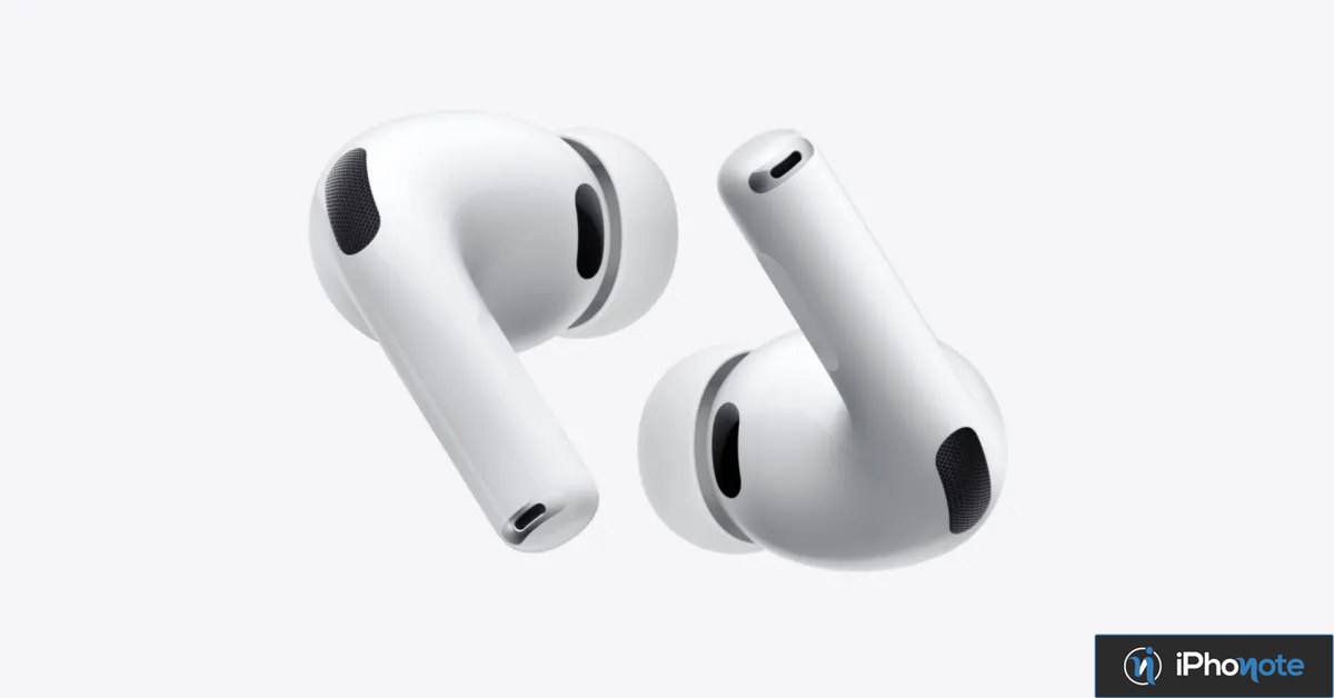 Deux écouteurs AirPods Pro blancs présentés sur fond clair