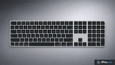 Vue d’ensemble d’un Magic Keyboard noir avec pavé numérique