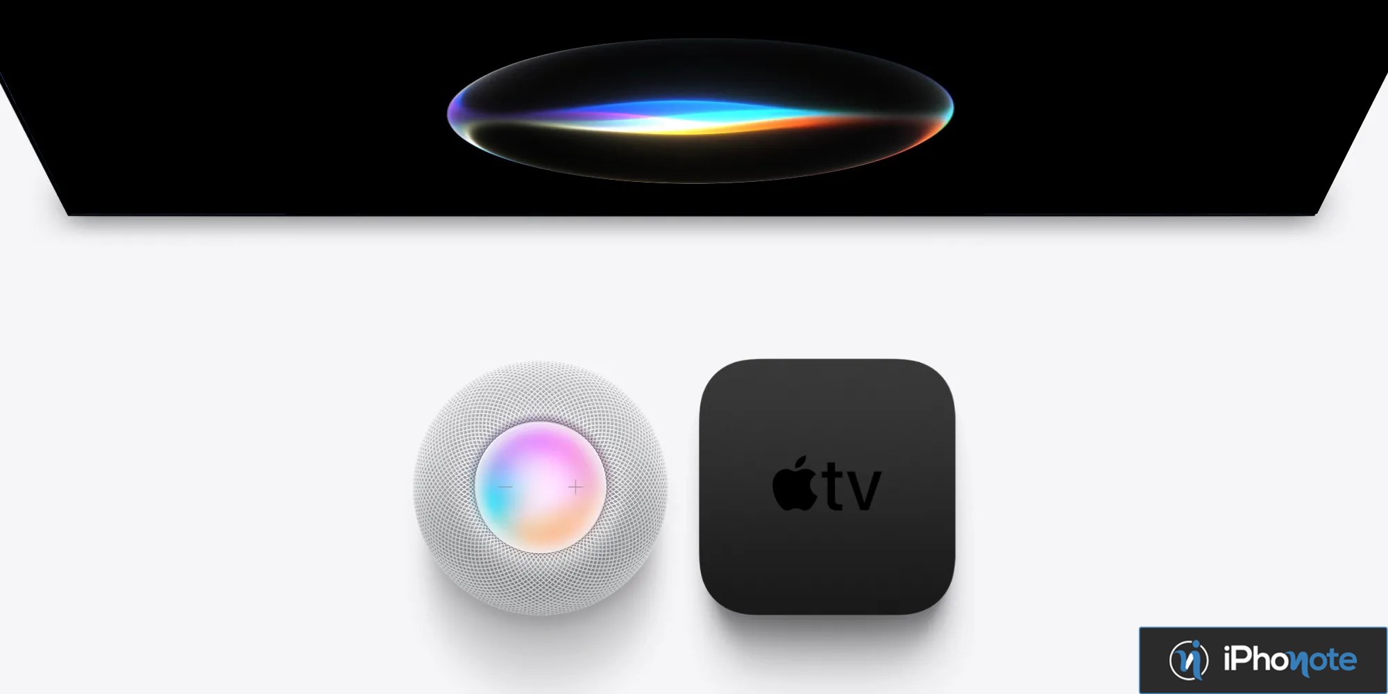 Apple TV et HomePod présentés sous une télévision