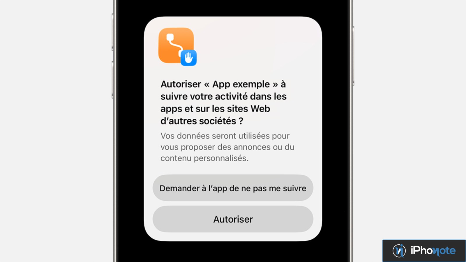 Illustration : En Europe, le bouton « Demander à l’app de ne pas me suivre » va disparaître sur iPhone