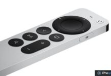 Apple TV : une nouvelle Siri Remote se dessine Télécommande Siri Remote argentée avec pavé tactile et boutons noirs