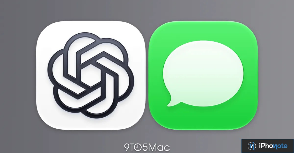 Icônes de ChatGPT et Apple Messages côte à côte