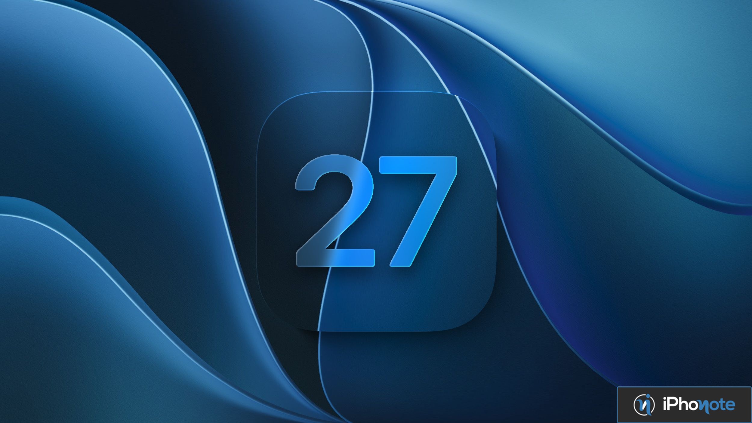 Illustration bleue du système iOS 27