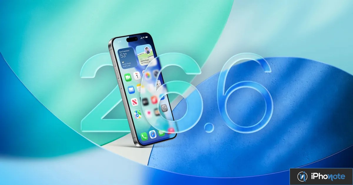 iPhone affichant iOS 26 devant un arrière-plan coloré