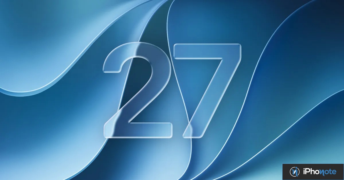 Illustration bleue affichant le nombre 27 pour iOS