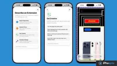 Écrans iPhone montrant la création d’une extension Safari personnalisée