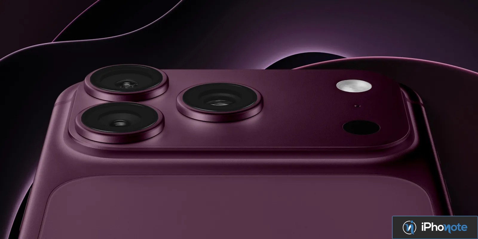 Vue rapprochée des caméras d’un iPhone Pro bordeaux
