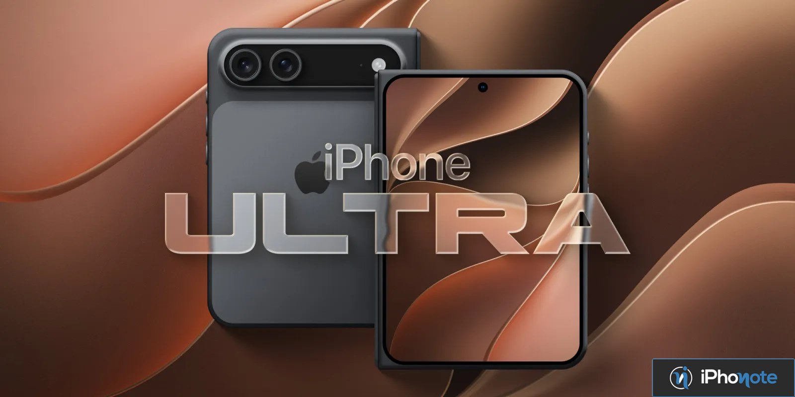 Rendu conceptuel de l’iPhone Ultra pliable, ouvert et fermé