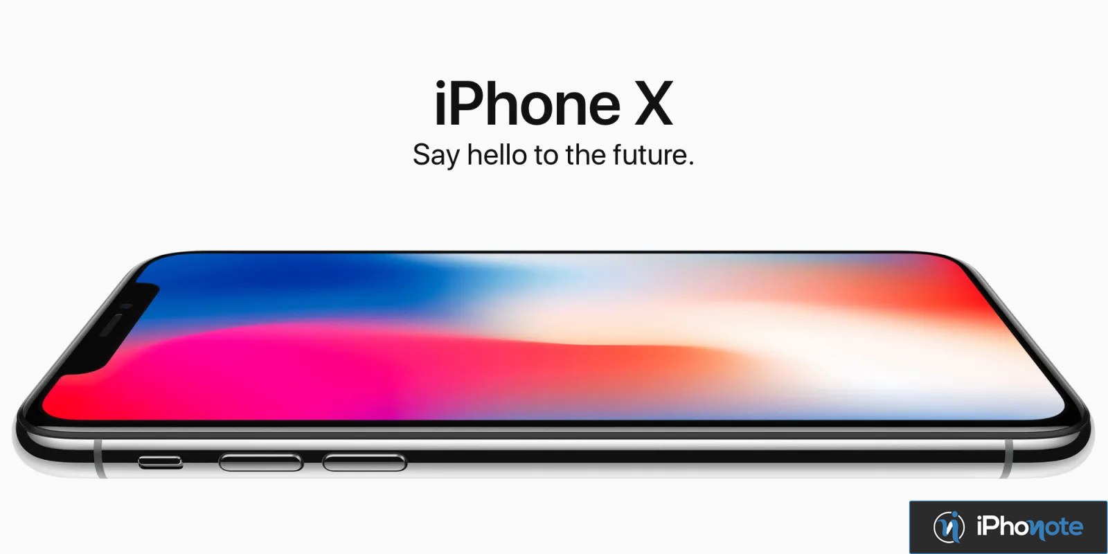 Vue promotionnelle de l’iPhone X sur fond blanc