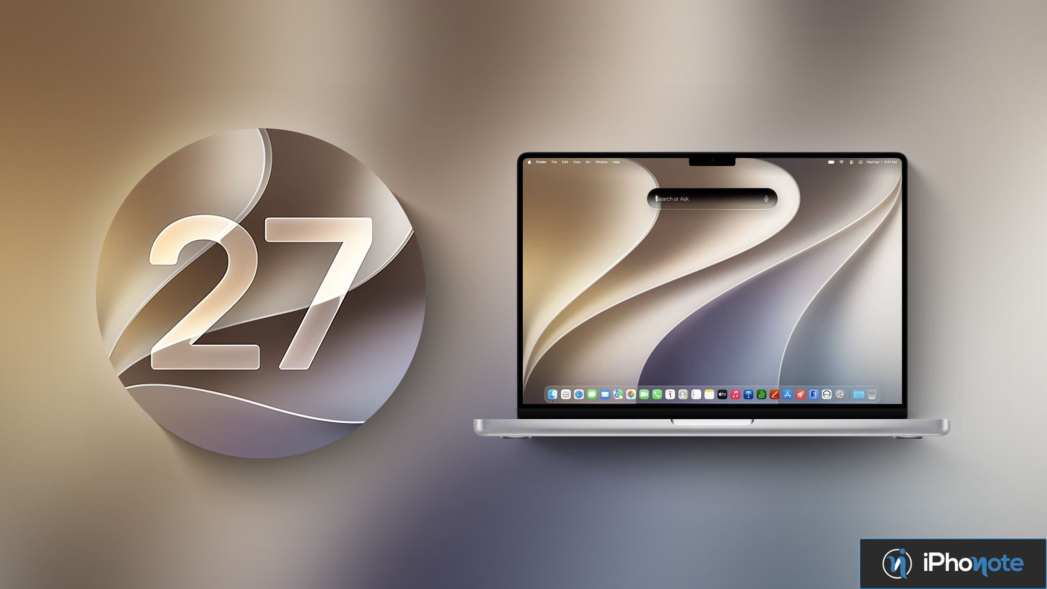 MacBook affichant macOS Golden Gate et son numéro de version 27