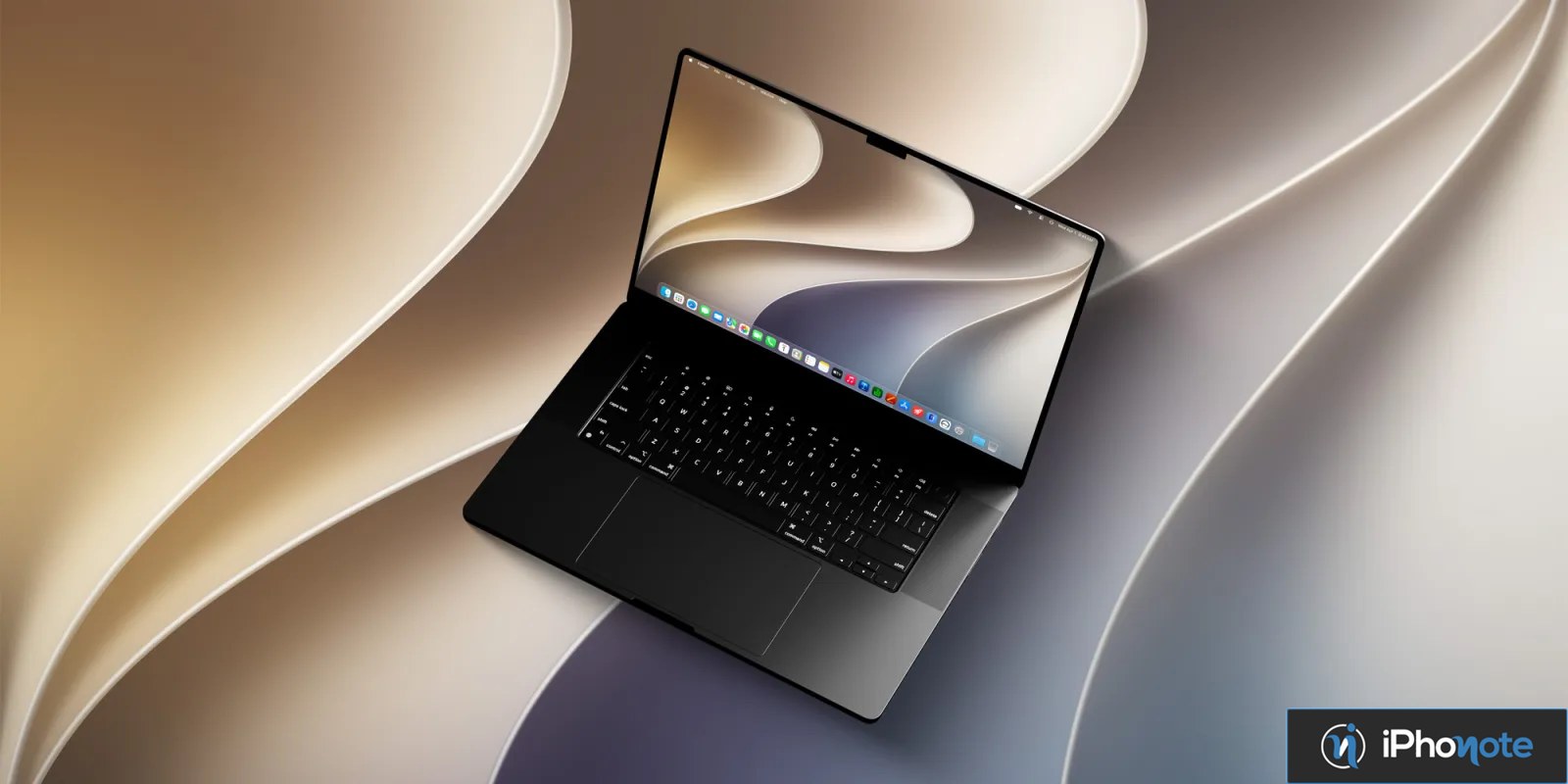 MacBook ouvert présentant macOS et son écran aux couleurs douces