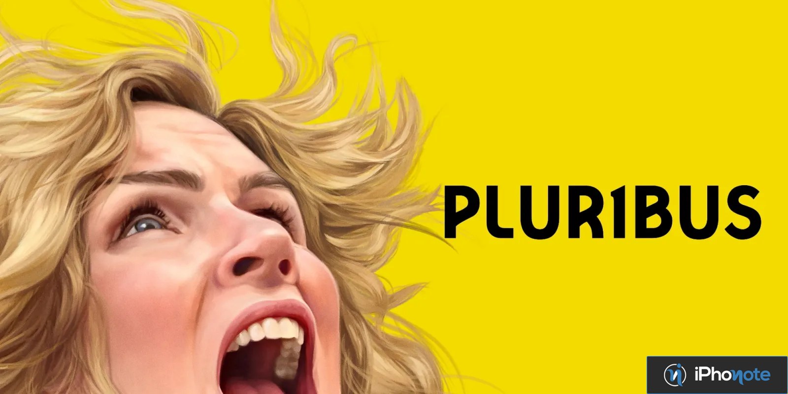 Illustration de Pluribus montrant une femme hurlant sur fond jaune
