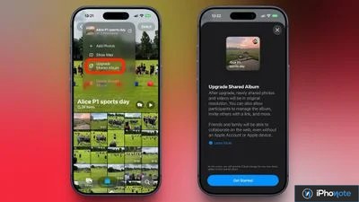 Deux écrans iPhone montrant la création d’un album partagé