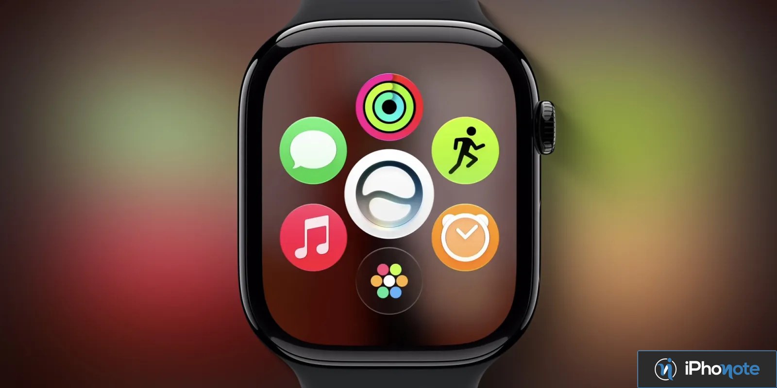 Rendu d’une Apple Watch présentant son écran d’applications watchOS