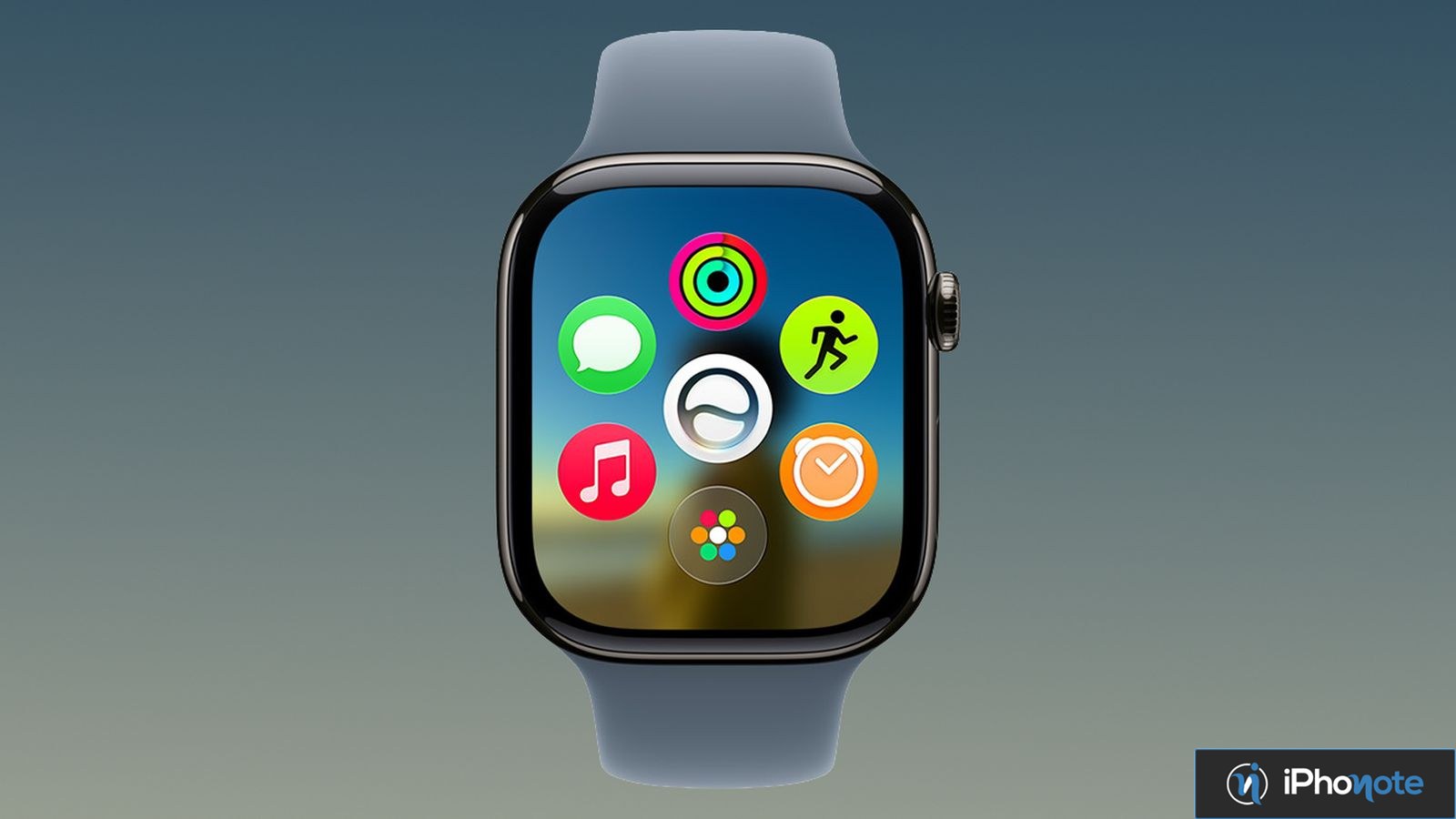Apple Watch affichant une grille colorée d’applications